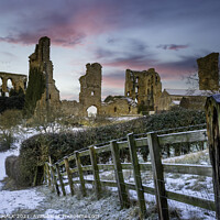 Buy canvas prints of Delicate sunrise at Sherriff hutton castle 434 by PHILIP CHALK