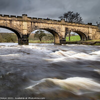 Buy canvas prints of Aqueduct/bridge  over the river Wharfe in the Yorkshire dales  by PHILIP CHALK