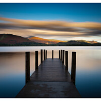 Buy canvas prints of Ashness jetty sunrise on Derwent water Keswick in the lake district 461  by PHILIP CHALK