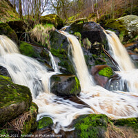 Buy canvas prints of arty Posforth waterfall. 463  by PHILIP CHALK