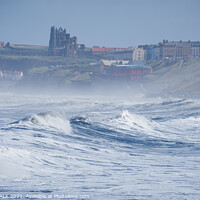 Buy canvas prints of Whitby abbey through the sea mist from sandsend 478 by PHILIP CHALK