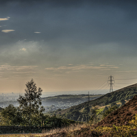Buy canvas prints of Greater Manchester, From the moors above Stalybrid by Jeni Harney