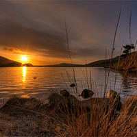 Buy canvas prints of The Setting Sun over Dovestones by Jeni Harney