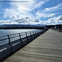 Buy canvas prints of Bangor pier looking towards Snowdonia. by Mark Chesters
