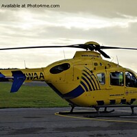 Buy canvas prints of A Lifesaving Helicopter at Blackpool Airport by Mark Chesters