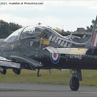Buy canvas prints of RAF Tucano ZF448 Taking off by Mark Chesters