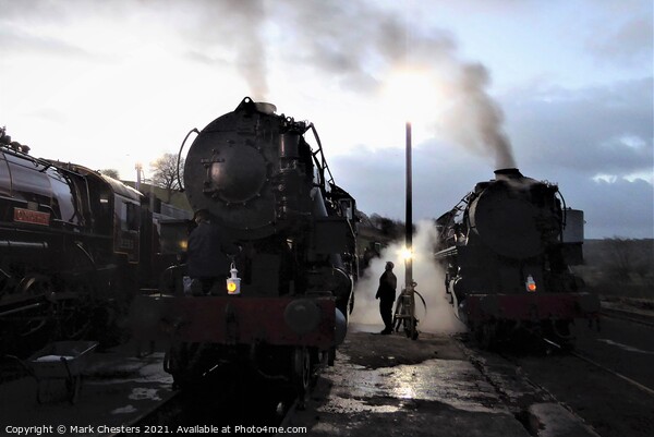 Early Morning Steam Train Spectacle Picture Board by Mark Chesters