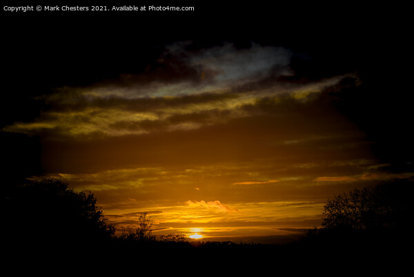 Majestic Sunset over Staffordshire Picture Board by Mark Chesters