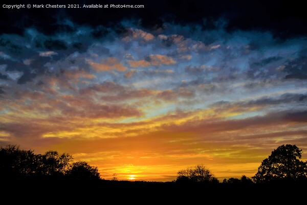 Radiant Sunset over Staffordshire Picture Board by Mark Chesters