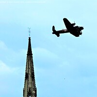 Buy canvas prints of Majestic Lancaster Bomber at St Giles Catholic Chu by Mark Chesters