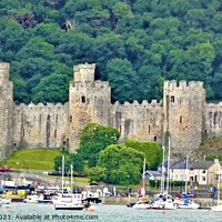Buy canvas prints of Majestic Conwy Castle and Tranquil Boats by Mark Chesters