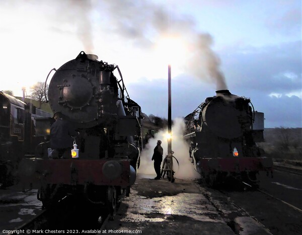 Early Morning Steam Train Excitement Picture Board by Mark Chesters