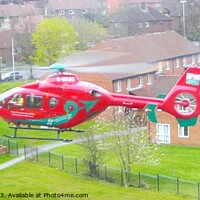 Buy canvas prints of LifeSaving Wales Air Ambulance Landing by Mark Chesters