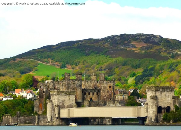 Conwy Castle and Train Tunnel Picture Board by Mark Chesters