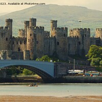 Buy canvas prints of Conwy Castle and road bridge by Mark Chesters