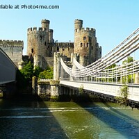 Buy canvas prints of Conwy Castle and Suspension Bridge by Mark Chesters