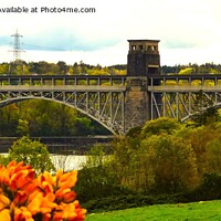 Buy canvas prints of Britannia bridge in Wales by Mark Chesters