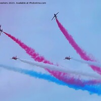 Buy canvas prints of Red Arrows Rollbacks by Mark Chesters