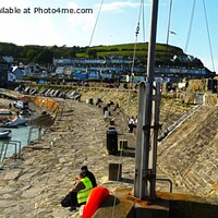 Buy canvas prints of New Quay Harbour wall by Mark Chesters