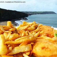 Buy canvas prints of fish and chips by the sea by Mark Chesters