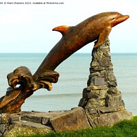 Buy canvas prints of Leaping Dolphin Aberporth by Mark Chesters