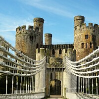 Buy canvas prints of Conwy castle and toll bridge by Mark Chesters