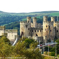 Buy canvas prints of Conwy castle and road bridge by Mark Chesters