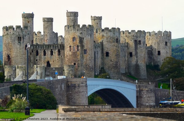 Conwy castle and road bridge Picture Board by Mark Chesters