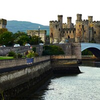 Buy canvas prints of Conwy Castle and river by Mark Chesters