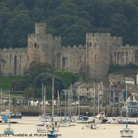 Buy canvas prints of Close up view of Conwy castle by Mark Chesters