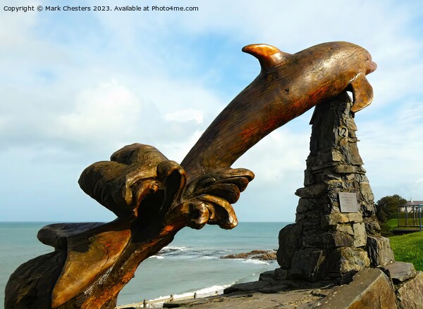 Aberporth dolphin sculpture 2 Picture Board by Mark Chesters