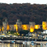 Buy canvas prints of Conwy Castle at dusk by Mark Chesters