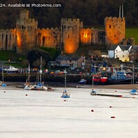 Buy canvas prints of Conwy Castle at dusk by Mark Chesters