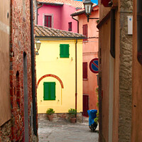 Buy canvas prints of Tuscany houses by John Hemming