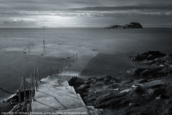 North Berwick old Pier black and white  Picture Board by Anthony McGeever