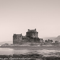 Buy canvas prints of Eilean Donan Castle in vintage black and white  by Anthony McGeever