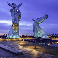 Buy canvas prints of The Kelpies Blue  by Anthony McGeever