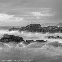Buy canvas prints of Black and white coastal waves by Anthony McGeever