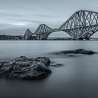 Buy canvas prints of The Forth Rail Bridge black and white  by Anthony McGeever