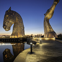 Buy canvas prints of The Kelpies Blue Hour  by Anthony McGeever