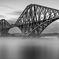 Buy canvas prints of Forth Bridge black and white  by Anthony McGeever