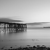 Buy canvas prints of Carlingnose Pier black and white  by Anthony McGeever