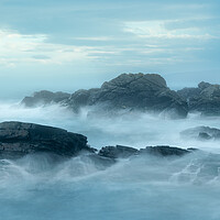 Buy canvas prints of Rocks and waves at Cove  by Anthony McGeever