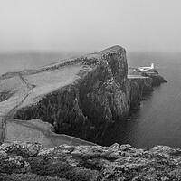Buy canvas prints of Neist Point Lighthouse in the snow  by Anthony McGeever
