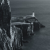 Buy canvas prints of Neist Point Lighthouse Mono by Anthony McGeever