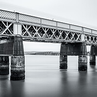 Buy canvas prints of Tay Rail Bridge Mono by Anthony McGeever