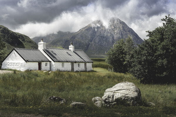 Black Rock Cottage and The Buachaille Picture Board by Anthony McGeever