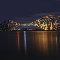Buy canvas prints of The Forth Rail Bridge at night  by Anthony McGeever