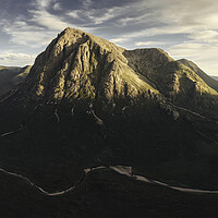 Buy canvas prints of Glen Etive sunset panorama  by Anthony McGeever