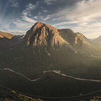 Buy canvas prints of Glencoe Sunset Panorama by Anthony McGeever